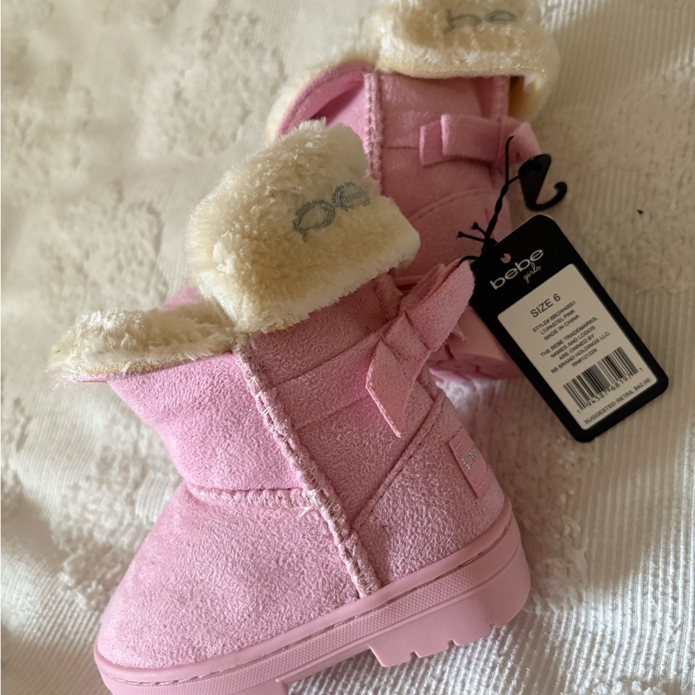 Bebe Light Pink Cozy Kids Boots